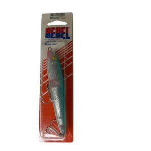 Rebel Minnow Lure 4 1/2" Fishing Bait Topwater Floating Silver Blue NEW